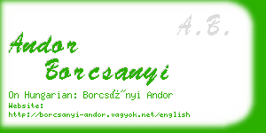 andor borcsanyi business card